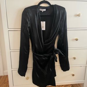 Black Long Sleeve Silk Dress WeWoreWhat